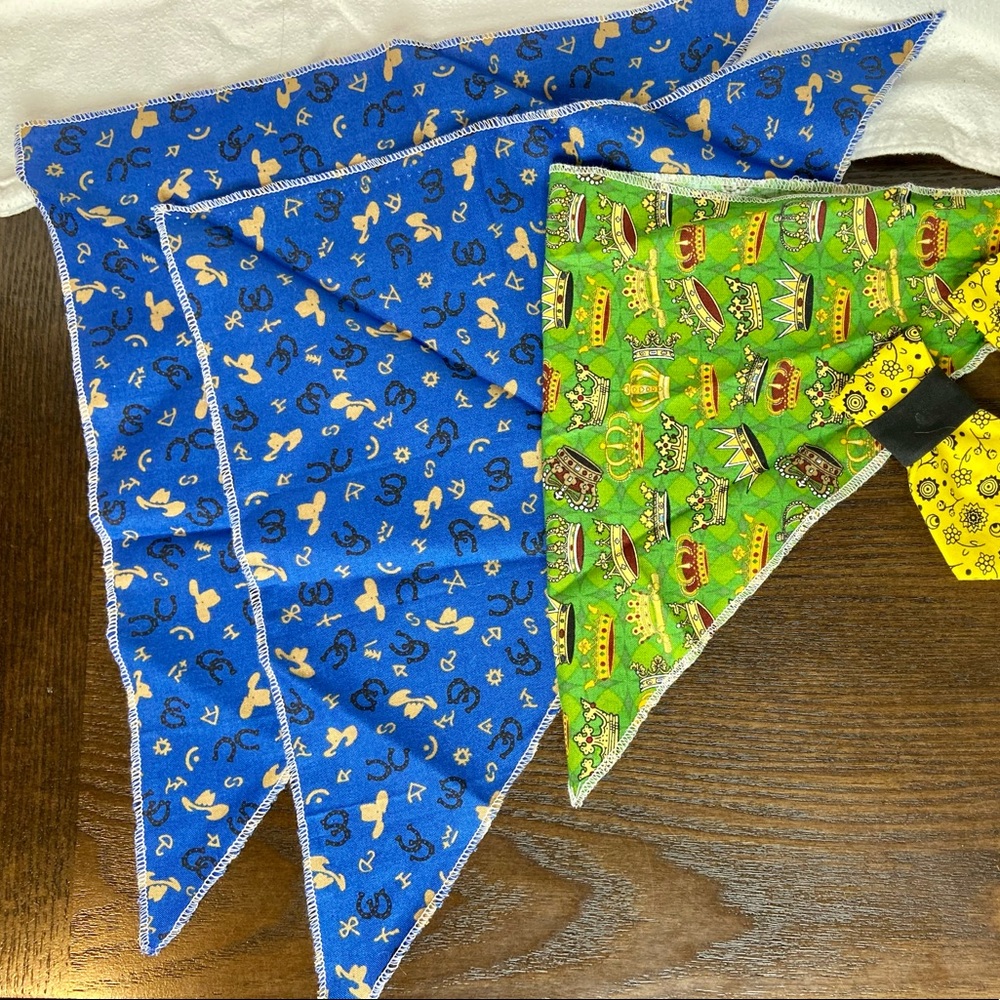 Handcrafted Handmade Hand Sewn Handkerchief and Ties for Small Dogs / Cats - Picture 2 of 7